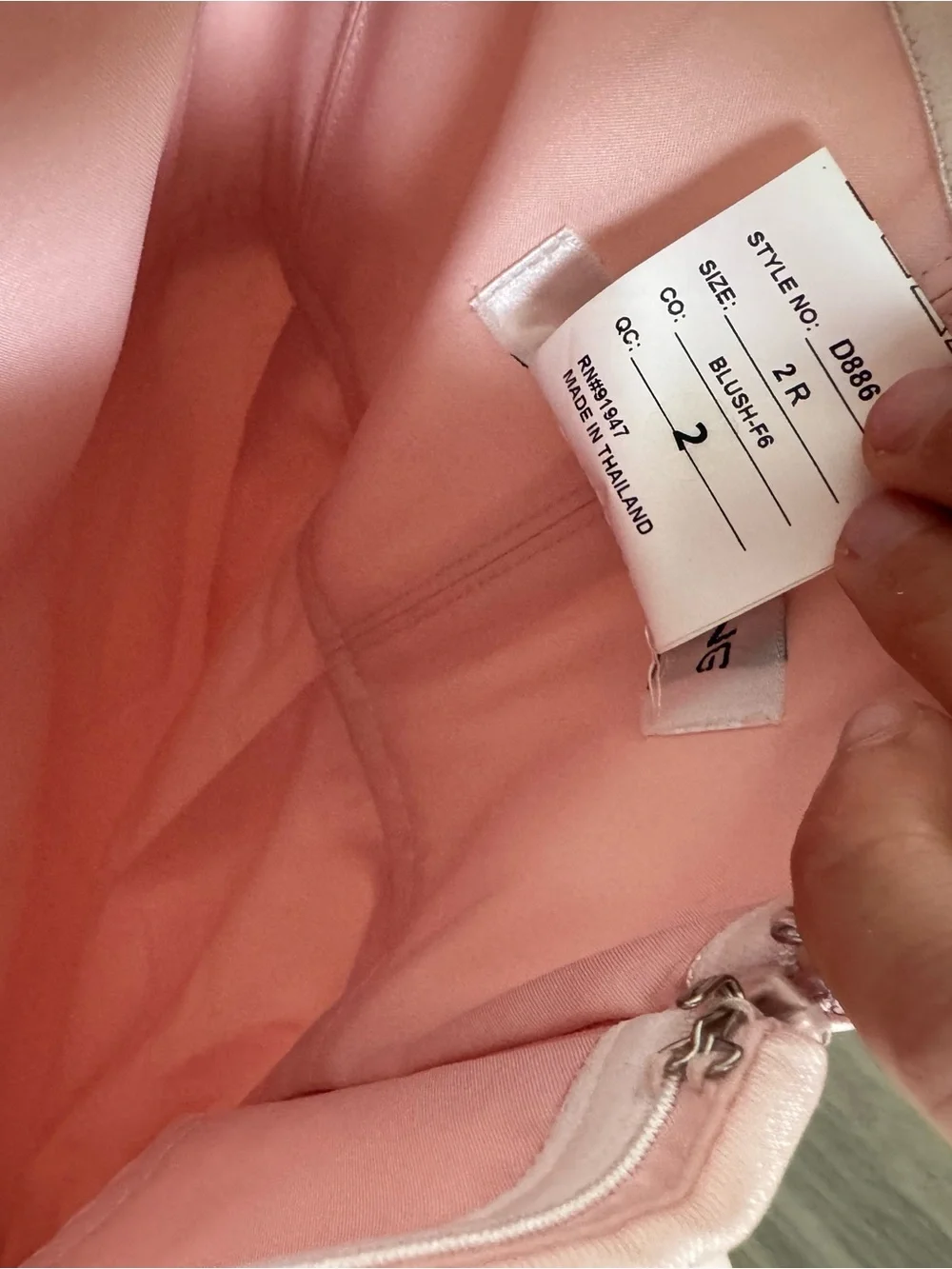 ALFRED SUNG Blush Pink Strapless Asymmetrical Draped Satin Gown